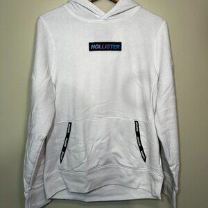 Hollister California - Pull over Hoodie - Medium - white, black, cool color logo